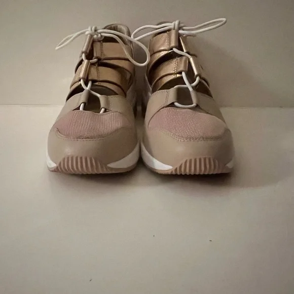 Michael Kors Gold and Tan Sneakers Size 8 - Picture 3 of 6